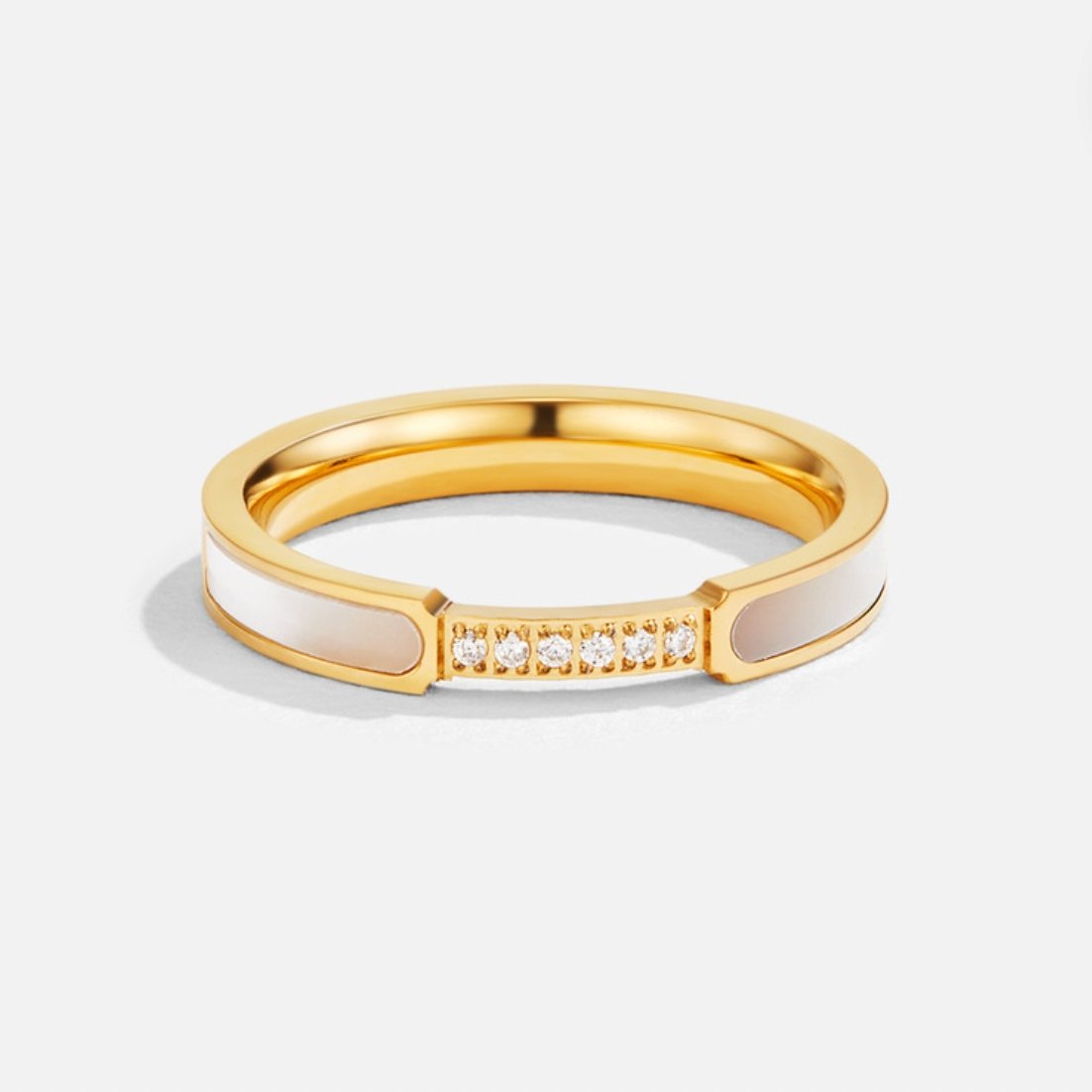 Gold inlay band ring