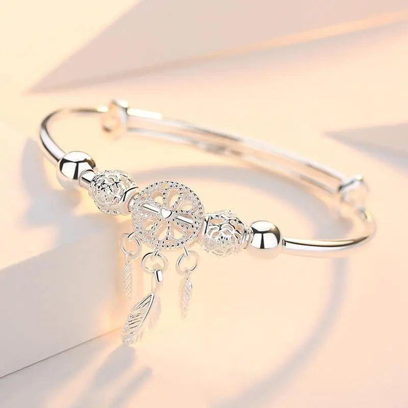 1+1 Offer: Silver Adjustable Dreamcatcher Bracelet