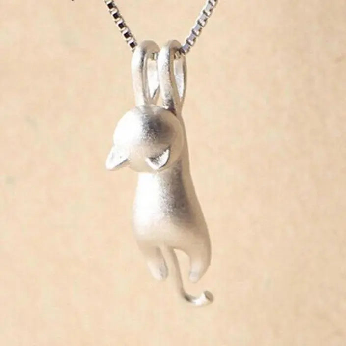 Colier Silver Playful Kitty