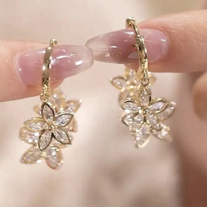 Creative Spring Star Earrings with Pendant