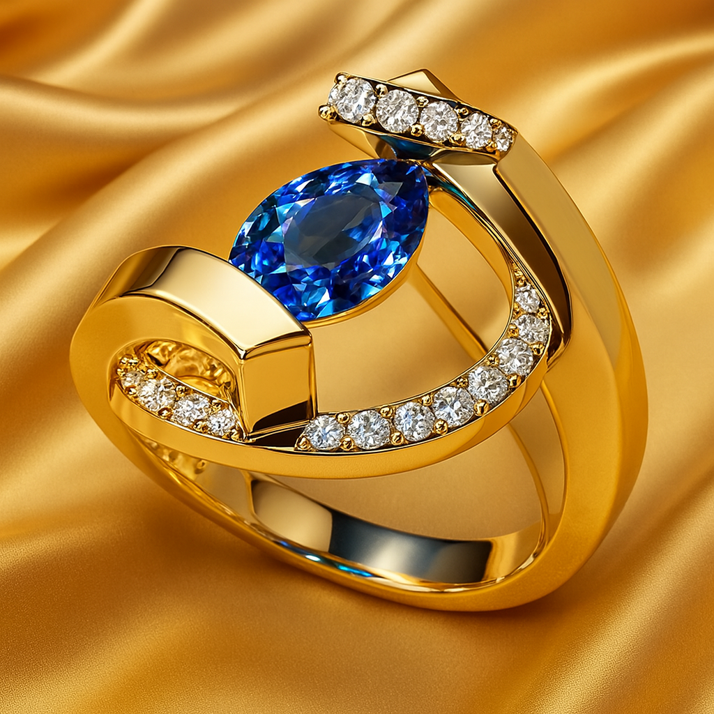 ヴィンテージリング（ブルージルコン付き）